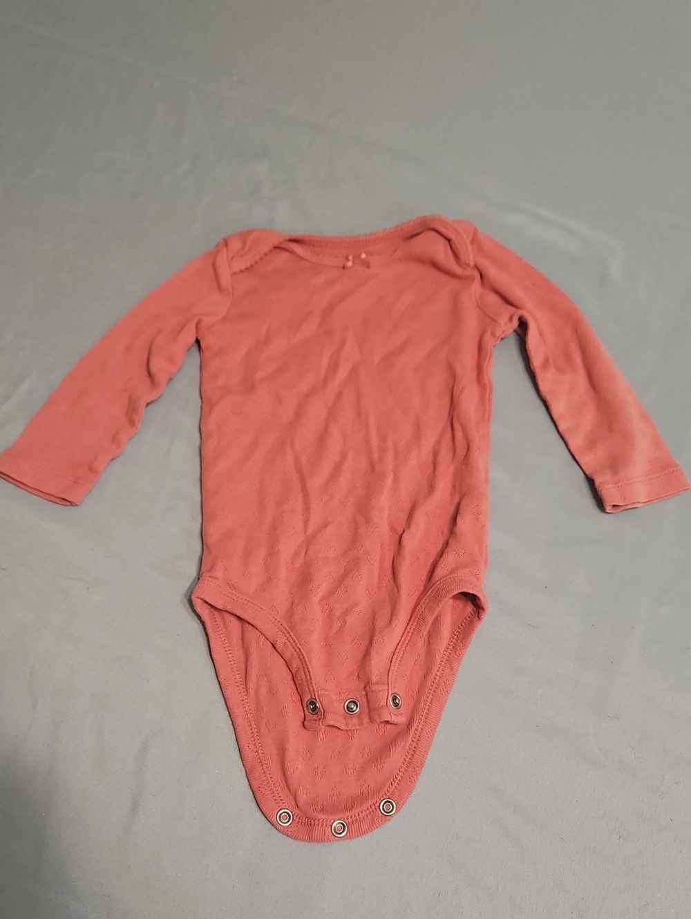 Carter's Coral Long Sleeve Baby One-Piece Bodysuit